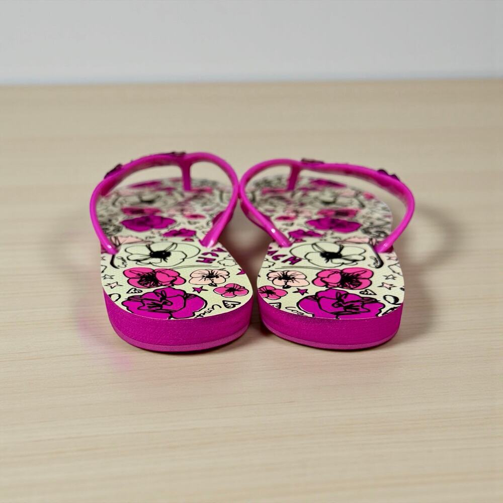 Y2K Coach Q1516 Camela Poppy Floral Thong Sandal Size 6B - Picture 6 of 13